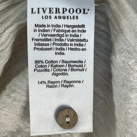 Liverpool Button Front Shirred Blouse In Vintage White - Picture 10 of 16